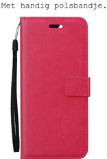 BASEY. Hoes Geschikt voor OnePlus Nord CE 3 Lite Hoesje Bookcase Hoes Flip Case Book Cover - Hoesje Geschikt voor OnePlus Nord CE 3 Lite Hoes Book Case Hoesje - Donkerroze