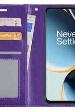 BASEY. Hoes Geschikt voor OnePlus Nord CE 3 Lite Hoesje Bookcase Hoes Flip Case Book Cover - Hoesje Geschikt voor OnePlus Nord CE 3 Lite Hoes Book Case Hoesje - Paars