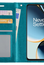 BASEY. Hoes Geschikt voor OnePlus Nord CE 3 Lite Hoesje Bookcase Hoes Flip Case Book Cover - Hoesje Geschikt voor OnePlus Nord CE 3 Lite Hoes Book Case Hoesje - Turquoise
