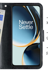 BASEY. Hoes Geschikt voor OnePlus Nord CE 3 Lite Hoesje Bookcase Hoes Flip Case Book Cover - Hoesje Geschikt voor OnePlus Nord CE 3 Lite Hoes Book Case Hoesje - Zwart