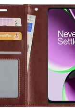 NoXx Hoes Geschikt voor OnePlus Nord CE 3 Lite Hoesje Book Case Hoes Flip Cover Wallet Bookcase - Bruin