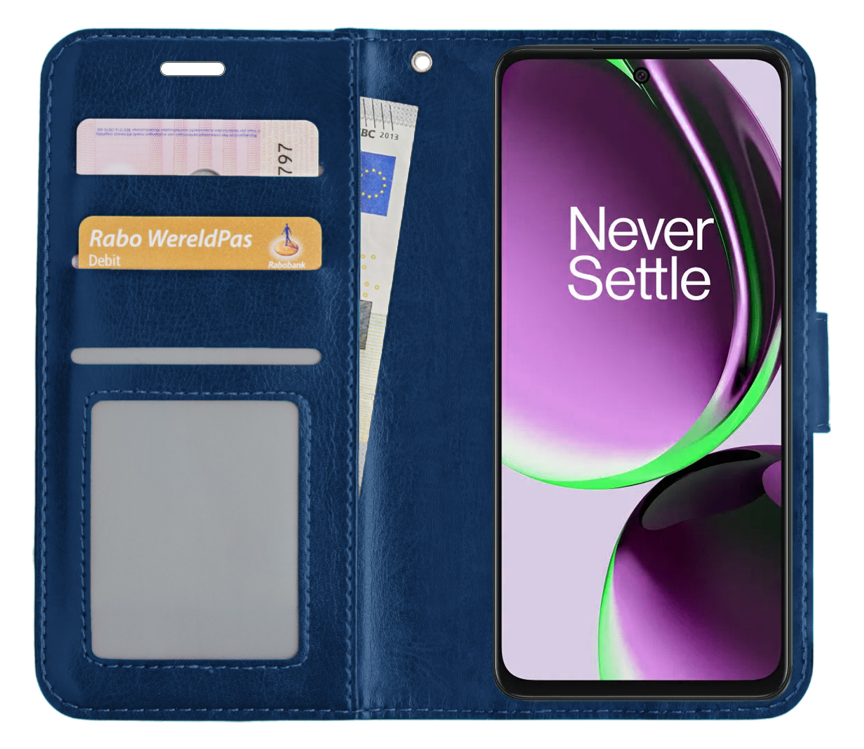 NoXx Hoes Geschikt voor OnePlus Nord CE 3 Lite Hoesje Book Case Hoes Flip Cover Wallet Bookcase - Donkerblauw