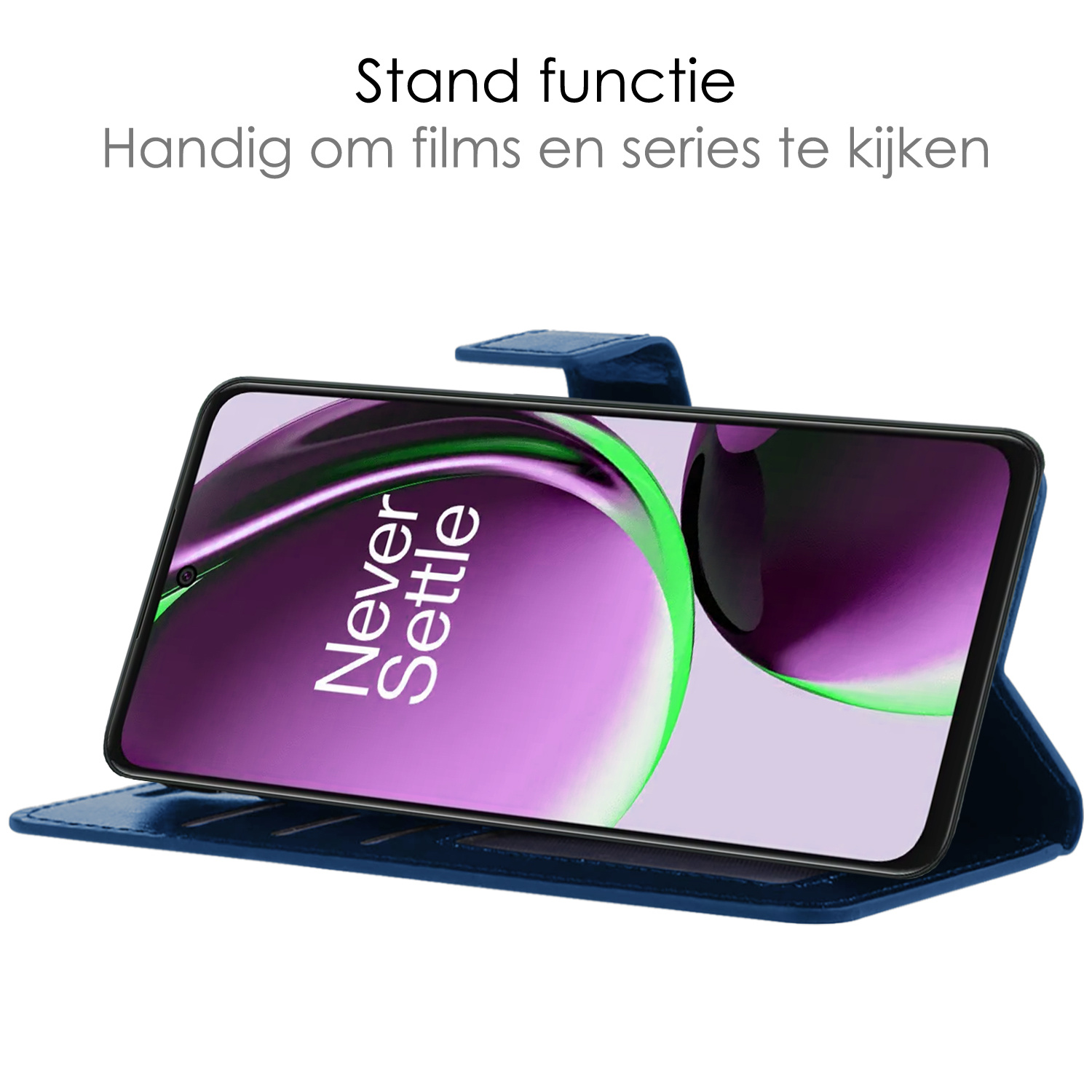 NoXx Hoes Geschikt voor OnePlus Nord CE 3 Lite Hoesje Book Case Hoes Flip Cover Wallet Bookcase - Donkerblauw