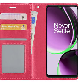 NoXx NoXx OnePlus Nord CE 3 Lite Hoesje Bookcase - Donkerroze