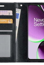 NoXx Hoes Geschikt voor OnePlus Nord CE 3 Lite Hoesje Book Case Hoes Flip Cover Wallet Bookcase - Zwart