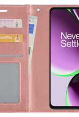 NoXx Hoes Geschikt voor OnePlus Nord CE 3 Lite Hoesje Book Case Hoes Flip Cover Wallet Bookcase - Rosé goud