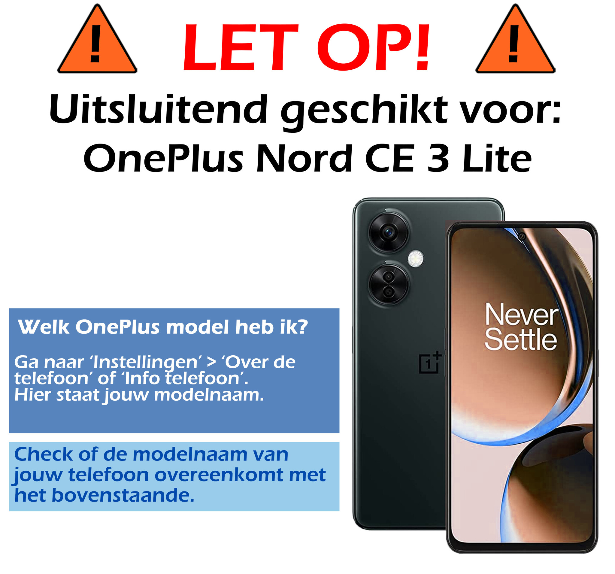 Nomfy Hoesje Geschikt voor OnePlus Nord CE 3 Lite Hoes Bookcase Flipcase Book Cover - Hoes Geschikt voor OnePlus Nord CE 3 Lite Hoesje Book Case - Donkerblauw