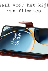 BASEY. Hoes Geschikt voor OnePlus Nord CE 3 Lite Hoesje Bookcase Hoes Flip Case Book Cover Met Screenprotector - Hoesje Geschikt voor OnePlus Nord CE 3 Lite Hoes Book Case Hoesje - Bruin