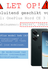BASEY. Hoes Geschikt voor OnePlus Nord CE 3 Lite Hoesje Bookcase Hoes Flip Case Book Cover Met Screenprotector - Hoesje Geschikt voor OnePlus Nord CE 3 Lite Hoes Book Case Hoesje - Donkerblauw