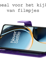 BASEY. Hoes Geschikt voor OnePlus Nord CE 3 Lite Hoesje Bookcase Hoes Flip Case Book Cover Met Screenprotector - Hoesje Geschikt voor OnePlus Nord CE 3 Lite Hoes Book Case Hoesje - Paars
