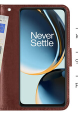 BASEY. Hoes Geschikt voor OnePlus Nord CE 3 Lite Hoesje Bookcase Hoes Flip Case Book Cover Met 2x Screenprotector - Hoesje Geschikt voor OnePlus Nord CE 3 Lite Hoes Book Case Hoesje - Bruin