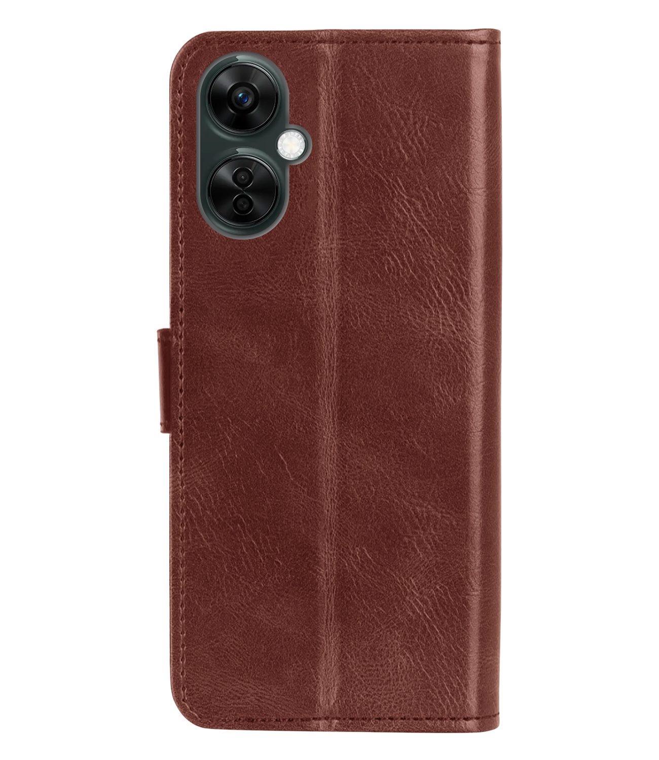 BASEY. Hoes Geschikt voor OnePlus Nord CE 3 Lite Hoesje Bookcase Hoes Flip Case Book Cover Met 2x Screenprotector - Hoesje Geschikt voor OnePlus Nord CE 3 Lite Hoes Book Case Hoesje - Bruin