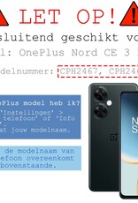 BASEY. Hoes Geschikt voor OnePlus Nord CE 3 Lite Hoesje Bookcase Hoes Flip Case Book Cover Met 2x Screenprotector - Hoesje Geschikt voor OnePlus Nord CE 3 Lite Hoes Book Case Hoesje - Paars