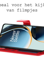 BASEY. Hoes Geschikt voor OnePlus Nord CE 3 Lite Hoesje Bookcase Hoes Flip Case Book Cover Met 2x Screenprotector - Hoesje Geschikt voor OnePlus Nord CE 3 Lite Hoes Book Case Hoesje - Rood