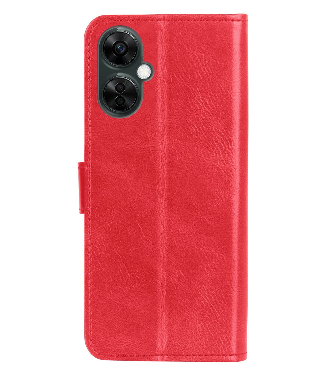 BASEY. Hoes Geschikt voor OnePlus Nord CE 3 Lite Hoesje Bookcase Hoes Flip Case Book Cover Met 2x Screenprotector - Hoesje Geschikt voor OnePlus Nord CE 3 Lite Hoes Book Case Hoesje - Rood