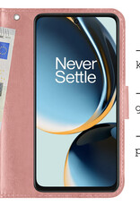 BASEY. Hoes Geschikt voor OnePlus Nord CE 3 Lite Hoesje Bookcase Hoes Flip Case Book Cover Met 2x Screenprotector - Hoesje Geschikt voor OnePlus Nord CE 3 Lite Hoes Book Case Hoesje - Rosé goud
