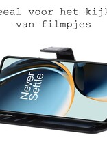 BASEY. Hoes Geschikt voor OnePlus Nord CE 3 Lite Hoesje Bookcase Hoes Flip Case Book Cover Met 2x Screenprotector - Hoesje Geschikt voor OnePlus Nord CE 3 Lite Hoes Book Case Hoesje - Zwart