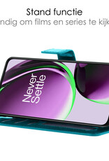 NoXx Hoes Geschikt voor OnePlus Nord CE 3 Lite Hoesje Book Case Hoes Flip Cover Wallet Bookcase Met Screenprotector - Turquoise