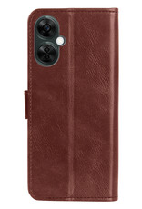 NoXx Hoes Geschikt voor OnePlus Nord CE 3 Lite Hoesje Book Case Hoes Flip Cover Wallet Bookcase Met 2x Screenprotector - Bruin