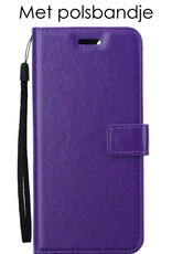 NoXx Hoes Geschikt voor OnePlus Nord CE 3 Lite Hoesje Book Case Hoes Flip Cover Wallet Bookcase Met 2x Screenprotector - Paars