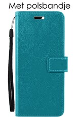 NoXx Hoes Geschikt voor OnePlus Nord CE 3 Lite Hoesje Book Case Hoes Flip Cover Wallet Bookcase Met 2x Screenprotector - Turquoise