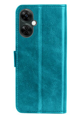 NoXx Hoes Geschikt voor OnePlus Nord CE 3 Lite Hoesje Book Case Hoes Flip Cover Wallet Bookcase Met 2x Screenprotector - Turquoise