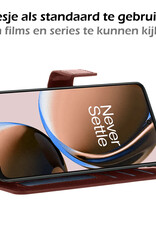 Nomfy Hoesje Geschikt voor OnePlus Nord CE 3 Lite Hoes Bookcase Flipcase Book Cover Met Screenprotector - Hoes Geschikt voor OnePlus Nord CE 3 Lite Hoesje Book Case - Bruin