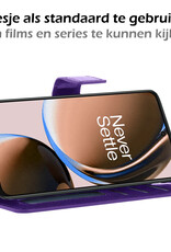 Nomfy Hoesje Geschikt voor OnePlus Nord CE 3 Lite Hoes Bookcase Flipcase Book Cover Met Screenprotector - Hoes Geschikt voor OnePlus Nord CE 3 Lite Hoesje Book Case - Paars