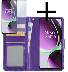 NoXx NoXx OnePlus Nord CE 3 Lite Hoesje Bookcase Paars Met Screenprotector