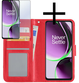 NoXx NoXx OnePlus Nord CE 3 Lite Hoesje Bookcase Rood Met Screenprotector