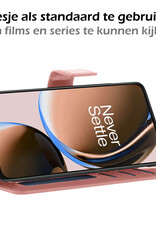 Nomfy Hoesje Geschikt voor OnePlus Nord CE 3 Lite Hoes Bookcase Flipcase Book Cover Met Screenprotector - Hoes Geschikt voor OnePlus Nord CE 3 Lite Hoesje Book Case - Rosé goud