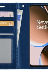 Nomfy Hoesje Geschikt voor OnePlus Nord CE 3 Lite Hoes Bookcase Flipcase Book Cover Met 2x Screenprotector - Hoes Geschikt voor OnePlus Nord CE 3 Lite Hoesje Book Case - Donkerblauw