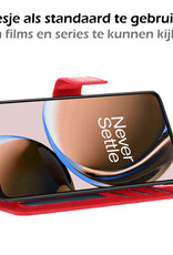 Nomfy Hoesje Geschikt voor OnePlus Nord CE 3 Lite Hoes Bookcase Flipcase Book Cover Met 2x Screenprotector - Hoes Geschikt voor OnePlus Nord CE 3 Lite Hoesje Book Case - Rood