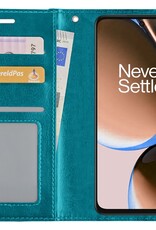 Nomfy Hoesje Geschikt voor OnePlus Nord CE 3 Lite Hoes Bookcase Flipcase Book Cover Met 2x Screenprotector - Hoes Geschikt voor OnePlus Nord CE 3 Lite Hoesje Book Case - Turquoise