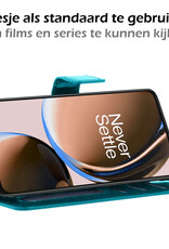 Nomfy Hoesje Geschikt voor OnePlus Nord CE 3 Lite Hoes Bookcase Flipcase Book Cover Met 2x Screenprotector - Hoes Geschikt voor OnePlus Nord CE 3 Lite Hoesje Book Case - Turquoise