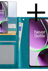 NoXx Hoes Geschikt voor OnePlus Nord CE 3 Lite Hoesje Book Case Hoes Flip Cover Wallet Bookcase Met Screenprotector - Turquoise