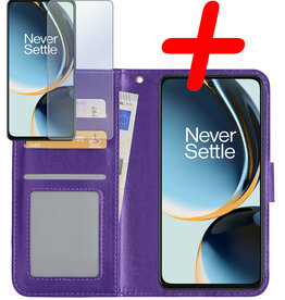BASEY. BASEY. OnePlus Nord CE 3 Lite Hoesje Bookcase Paars Met Screenprotector
