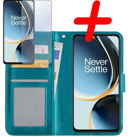 BASEY. BASEY. OnePlus Nord CE 3 Lite Hoesje Bookcase Turquoise Met Screenprotector