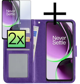 NoXx NoXx OnePlus Nord CE 3 Lite Hoesje Bookcase Paars Met 2x Screenprotector