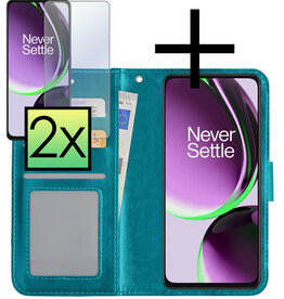 NoXx NoXx OnePlus Nord CE 3 Lite Hoesje Bookcase Turquoise Met 2x Screenprotector