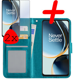 BASEY. BASEY. OnePlus Nord CE 3 Lite Hoesje Bookcase Turquoise Met 2x Screenprotector