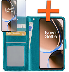 Nomfy Nomfy OnePlus Nord CE 3 Lite Hoesje Bookcase Turquoise Met Screenprotector