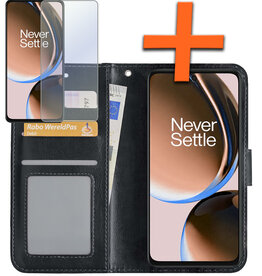 Nomfy Nomfy OnePlus Nord CE 3 Lite Hoesje Bookcase Zwart Met Screenprotector