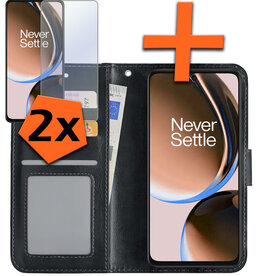 Nomfy Nomfy OnePlus Nord CE 3 Lite Hoesje Bookcase Zwart Met 2x Screenprotector