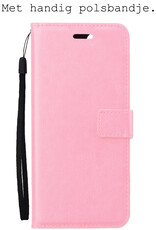 BASEY. Hoes Geschikt voor OnePlus Nord CE 3 Lite Hoesje Bookcase Hoes Flip Case Book Cover Met Screenprotector - Hoesje Geschikt voor OnePlus Nord CE 3 Lite Hoes Book Case Hoesje - Lichtroze