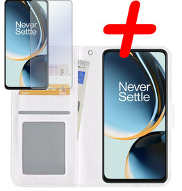 BASEY. BASEY. OnePlus Nord CE 3 Lite Hoesje Bookcase Wit Met Screenprotector
