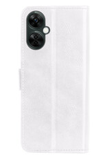 BASEY. Hoes Geschikt voor OnePlus Nord CE 3 Lite Hoesje Bookcase Hoes Flip Case Book Cover Met 2x Screenprotector - Hoesje Geschikt voor OnePlus Nord CE 3 Lite Hoes Book Case Hoesje - Wit