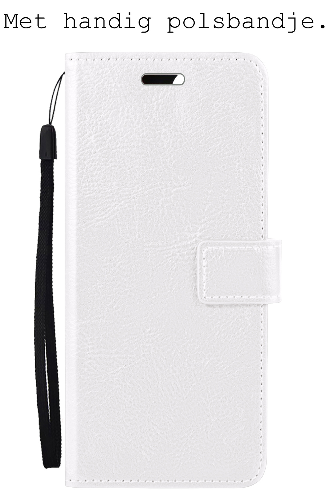 BASEY. Hoes Geschikt voor OnePlus Nord CE 3 Lite Hoesje Bookcase Hoes Flip Case Book Cover Met 2x Screenprotector - Hoesje Geschikt voor OnePlus Nord CE 3 Lite Hoes Book Case Hoesje - Wit