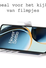 BASEY. Hoes Geschikt voor OnePlus Nord CE 3 Lite Hoesje Bookcase Hoes Flip Case Book Cover Met 2x Screenprotector - Hoesje Geschikt voor OnePlus Nord CE 3 Lite Hoes Book Case Hoesje - Wit