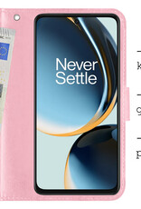 BASEY. Hoes Geschikt voor OnePlus Nord CE 3 Lite Hoesje Bookcase Hoes Flip Case Book Cover Met 2x Screenprotector - Hoesje Geschikt voor OnePlus Nord CE 3 Lite Hoes Book Case Hoesje - Lichtroze